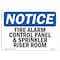 Signmission OSHA Sign, 7" H, Rigid Plastic, Fire Alarm Control Panel And Sprinkler Riser Room Sign, Landscape OS-NS-P-710-L-12517 - alternate 1